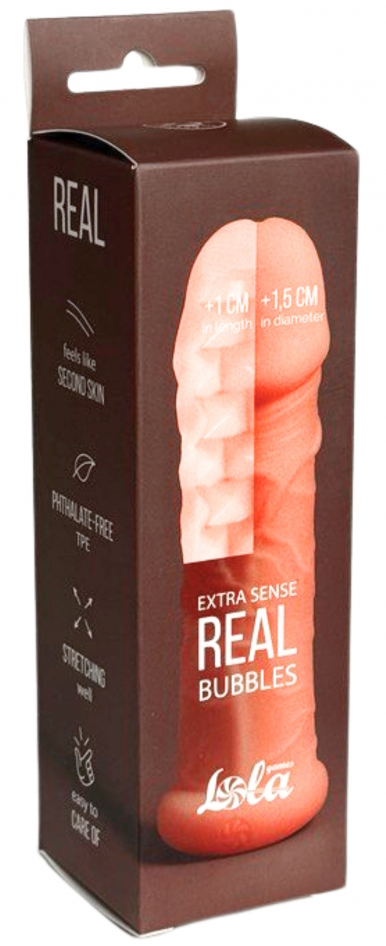 Изображение Lola Toys, Россия Реалистичная насадка на пенис Real Extra Sense Bubbles