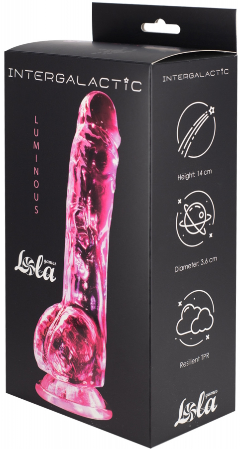 Lola Toys, Россия Прозрачный фаллос с мошонкой Intergalactic Luminous Pink 20 см — купить в Минске Фото Lola Toys, Россия Прозрачный фаллос с мошонкой Intergalactic Luminous Pink 20 см