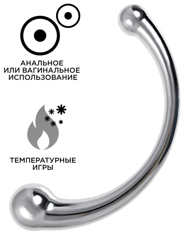 Изображение  Двусторонний металлический стимулятор Metal by Toyfa 21 см