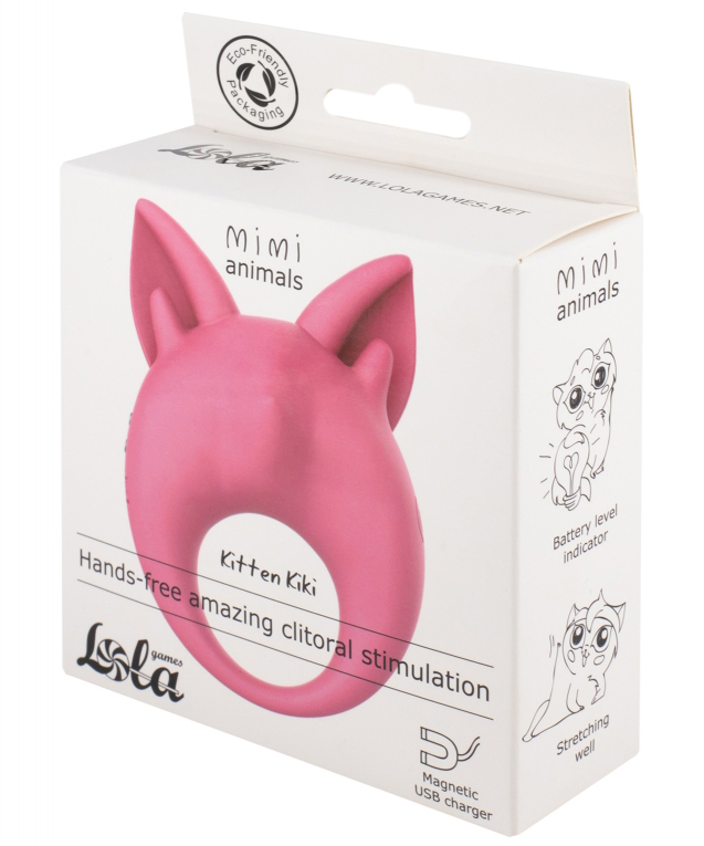 Фото Lola Toys, Россия Перезаряжаемое кольцо для клиторальной стимуляции Mimi Animals Kitten Kiki Pink