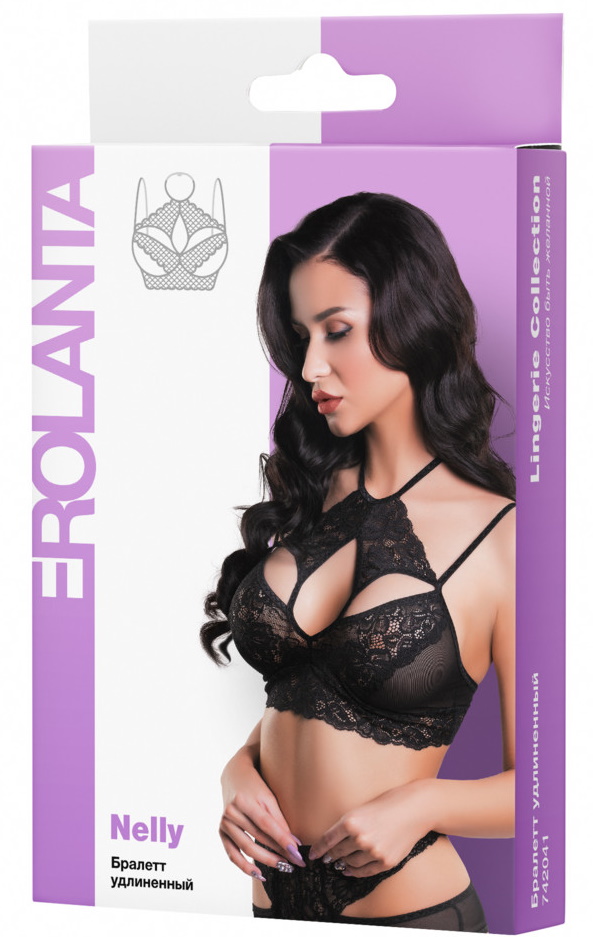 Фото Erolanta Lingerie Удлиненный бралетт Erolanta Nelly с соблазнительным кружевом 50-52