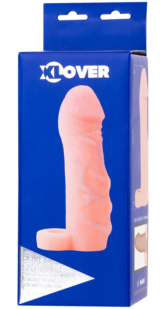Изображение XLover by TOYFA Увеличивающая насадка на пенис с кольцом для мошонки Toyfa Xlover + 3 см
