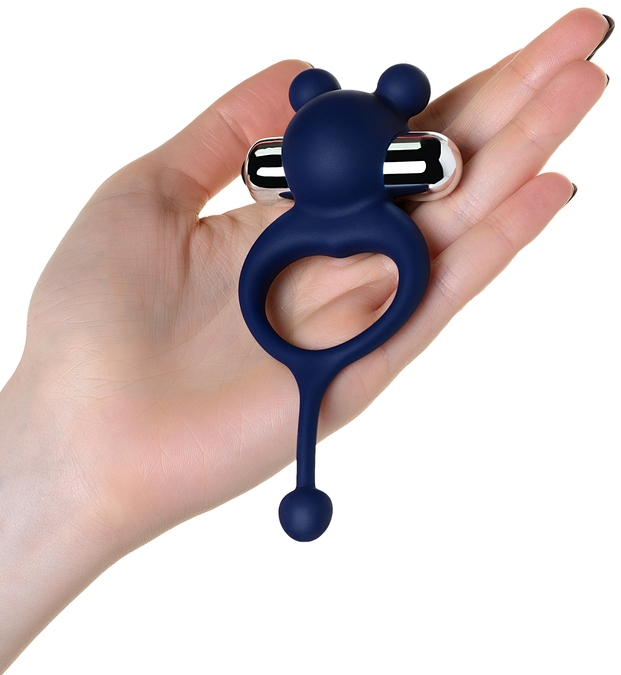 Изображение  Эрекционное кольцо с вибрацией и хвостиком Jos Mickey