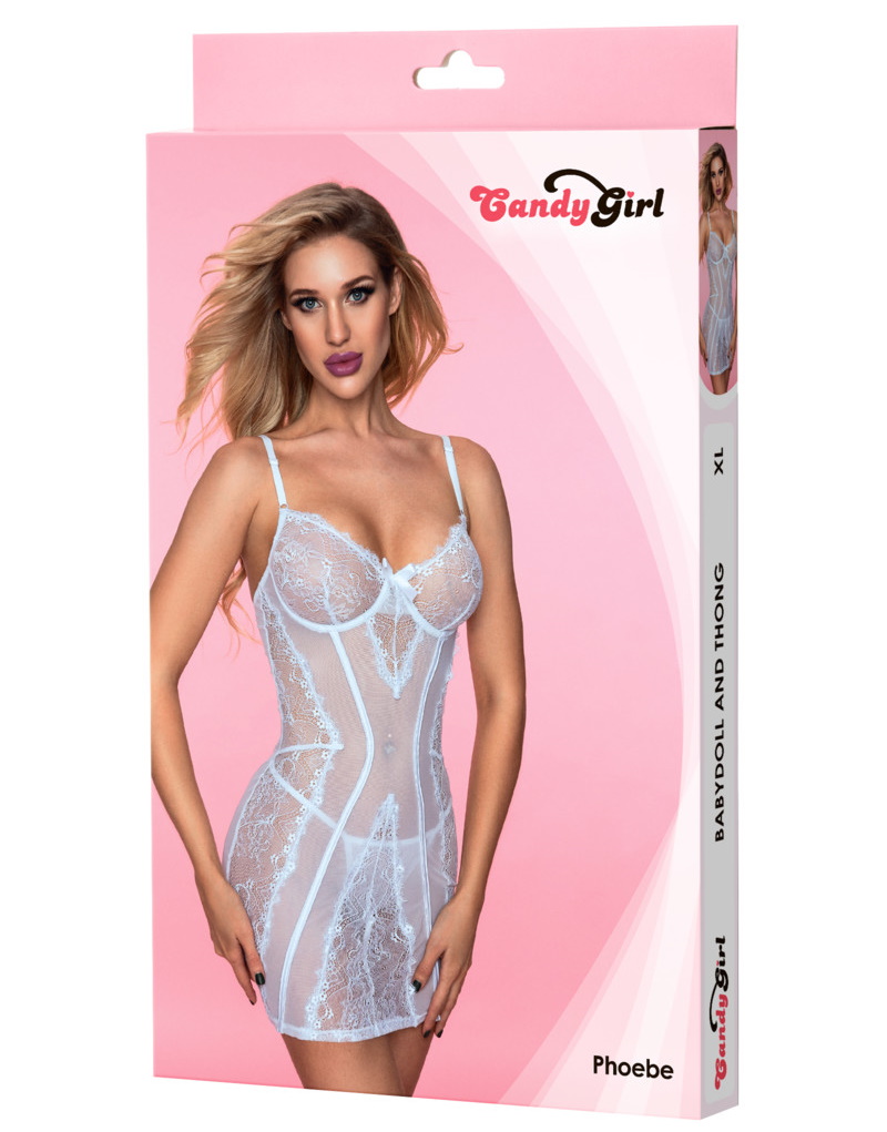 Изображение Candy Girl, Гонконг Белое кружевное платье и трусики-стринги Candy Girl Phoebe S/M