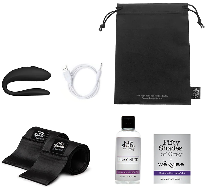 Фото Fifty Shades of Grey, Великобритания Набор для пар Moving As One Fifty Shades of Grey со смарт-вибратором для пар We-Vibe Sync Lite