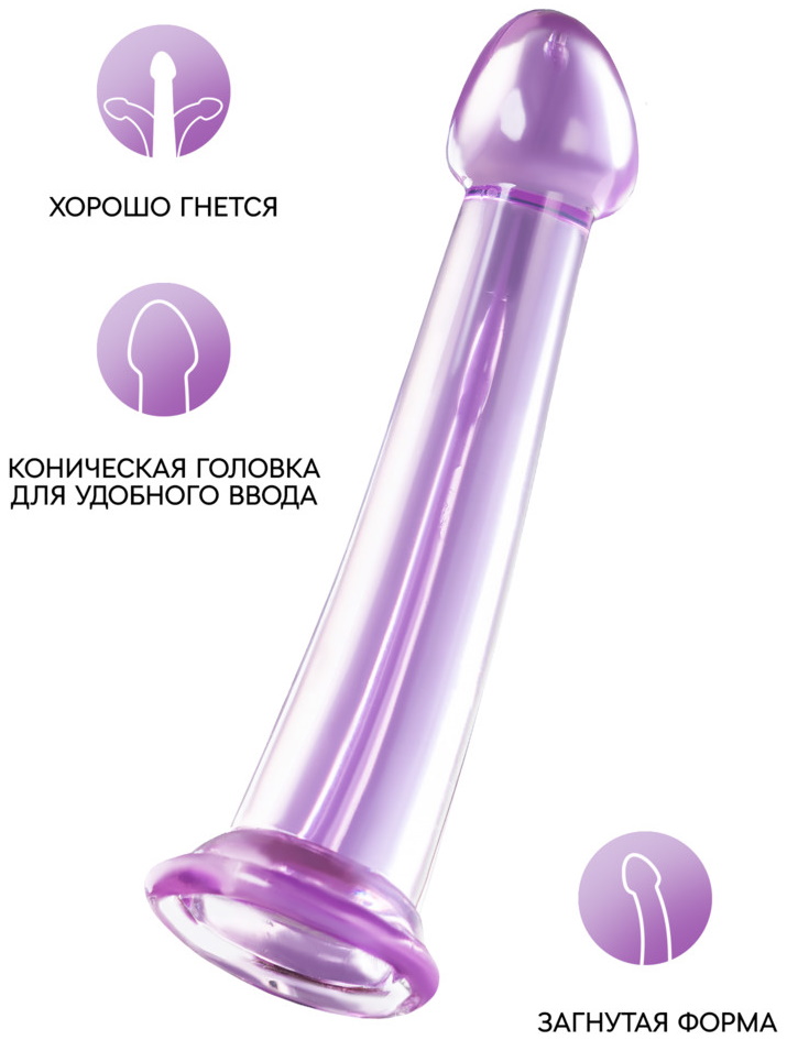 Фото TOYFA Basic Фиолетовый фаллоимитатор Jelly Dildo M Toyfa Basic 18 см