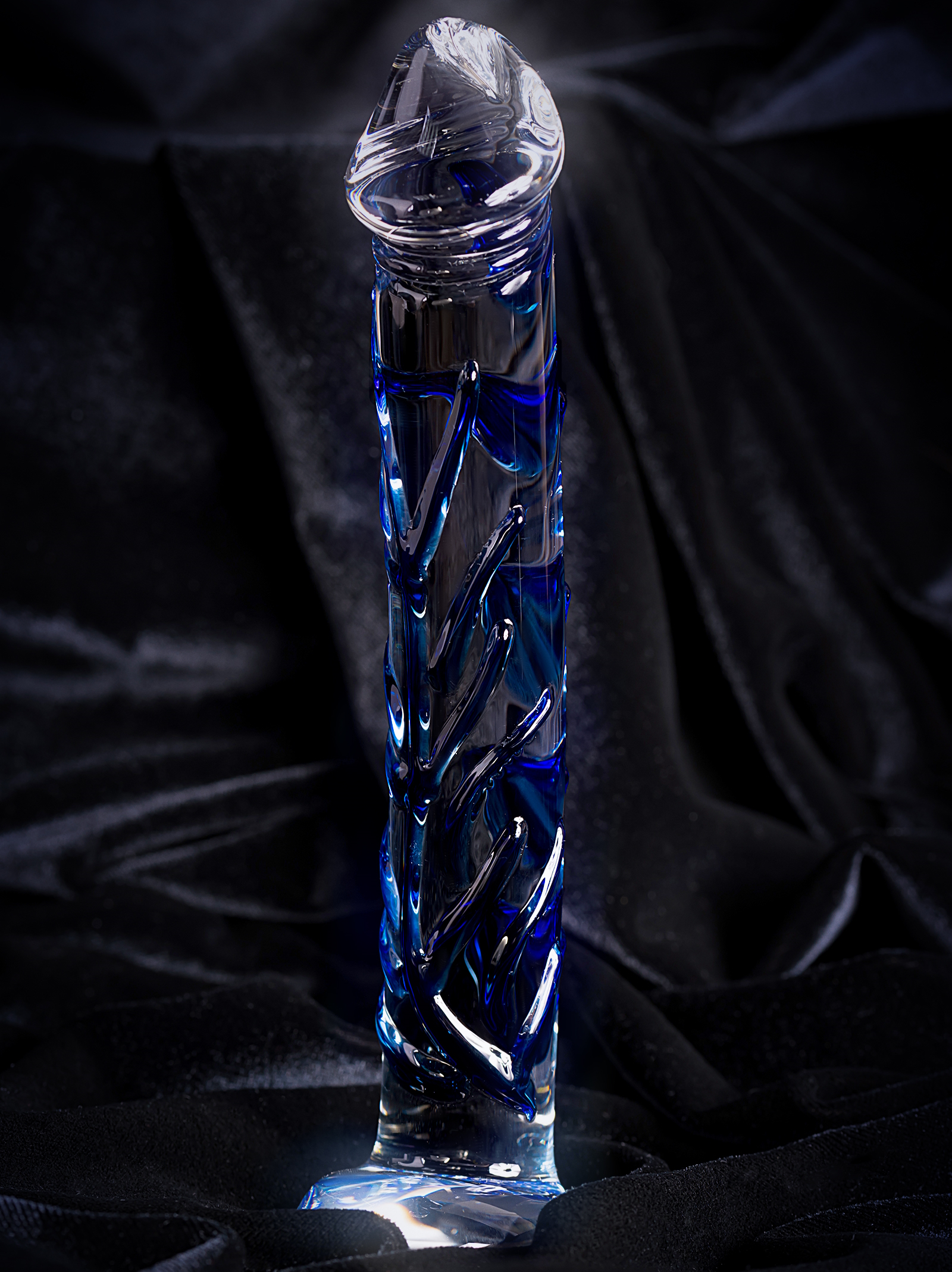 Изображение Sexus Glass Реалистичный фаллос с ярко выраженной головкой и рельефным стволом Sexus Glass 17 см