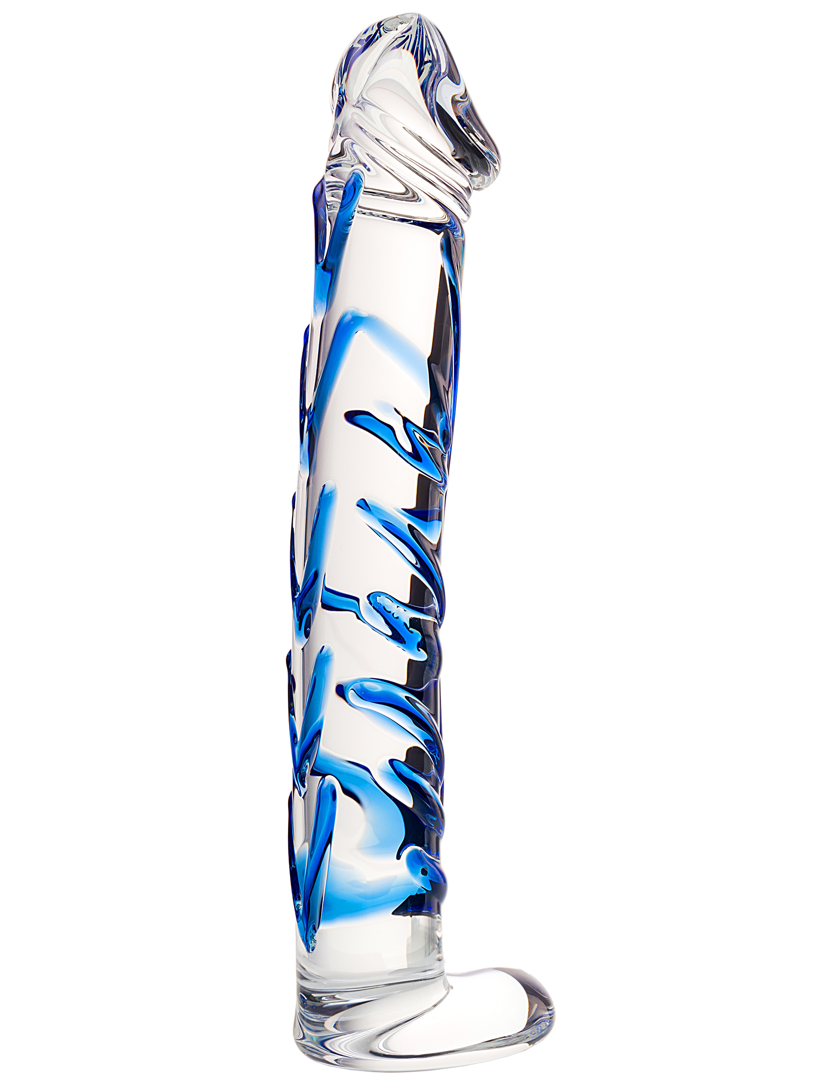 Изображение Sexus Glass Реалистичный фаллос с ярко выраженной головкой и рельефным стволом Sexus Glass 17 см