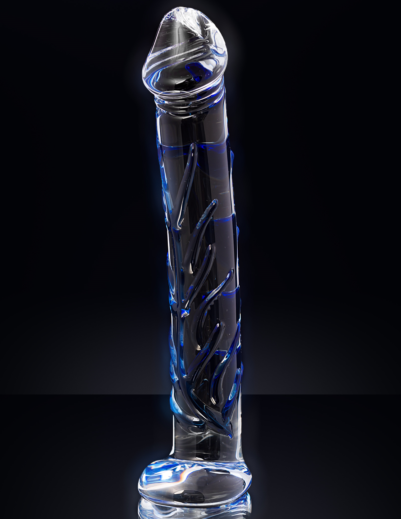 Изображение Sexus Glass Реалистичный фаллос с ярко выраженной головкой и рельефным стволом Sexus Glass 17 см
