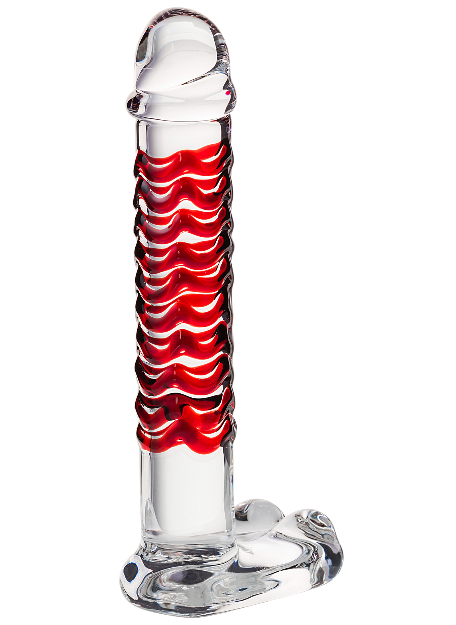 Изображение Sexus Glass Реалистичный фаллос с ярко выраженной головкой и массажным рельефом Sexus Glass 16 см