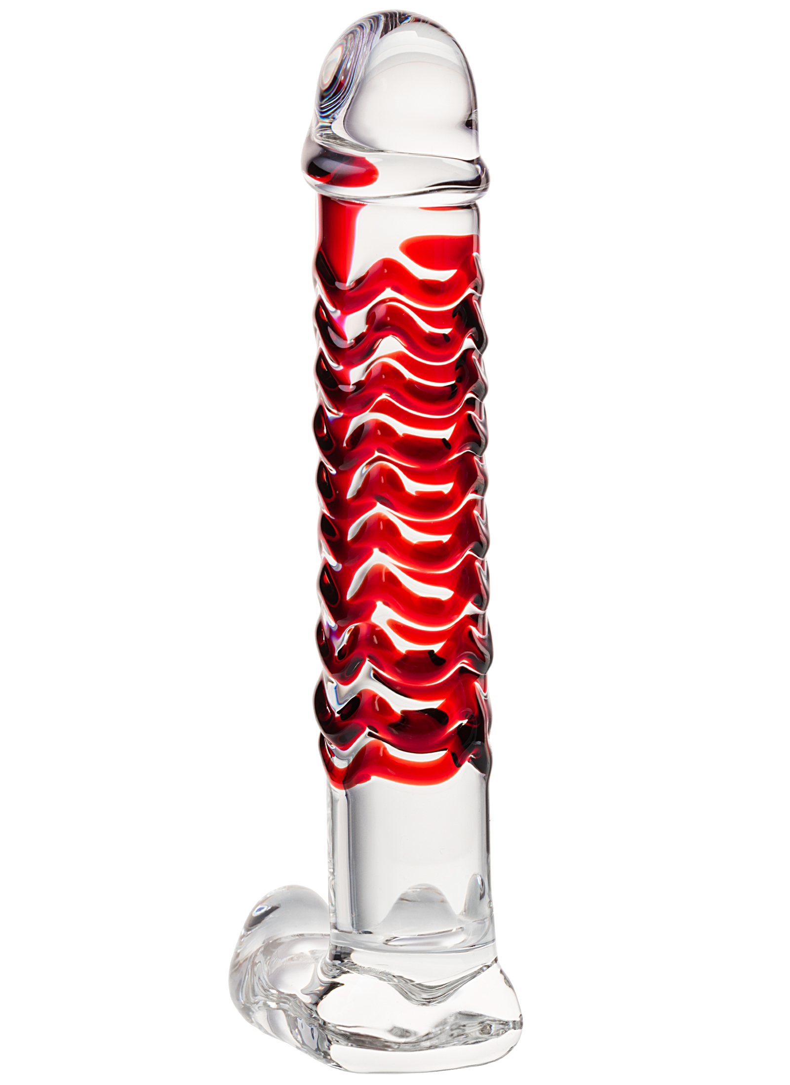 Изображение Sexus Glass Реалистичный фаллос с ярко выраженной головкой и массажным рельефом Sexus Glass 16 см