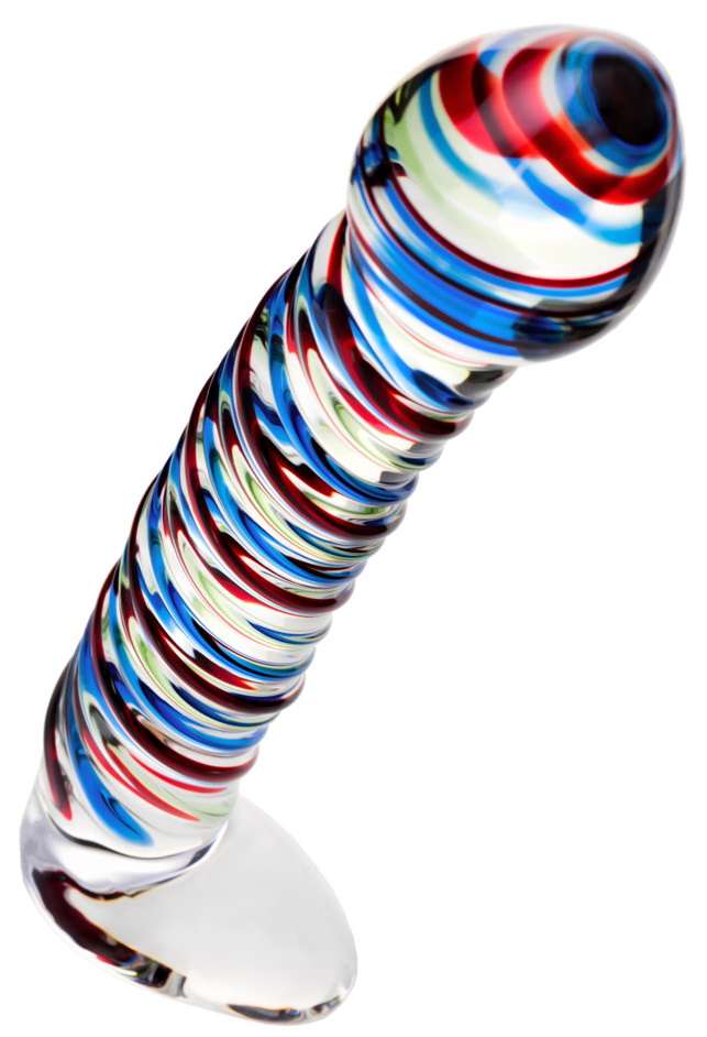 Изображение Sexus Glass Ребристый фаллос из стекла Sexus Glass 17 см