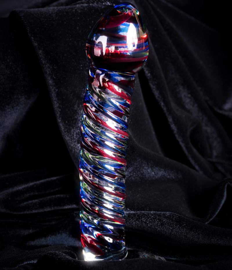 Изображение Sexus Glass Ребристый фаллос из стекла Sexus Glass 17 см