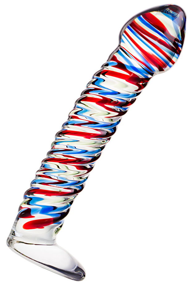 Изображение Sexus Glass Ребристый фаллос из стекла Sexus Glass 17 см