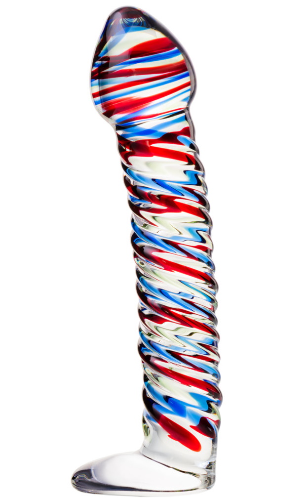 Изображение Sexus Glass Ребристый фаллос из стекла Sexus Glass 17 см