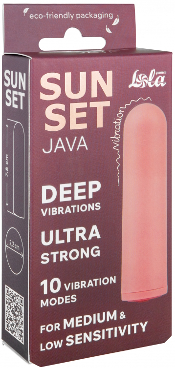 Фото Lola Toys, Россия Перезаряжаемая вибропуля Java Sunset Pink