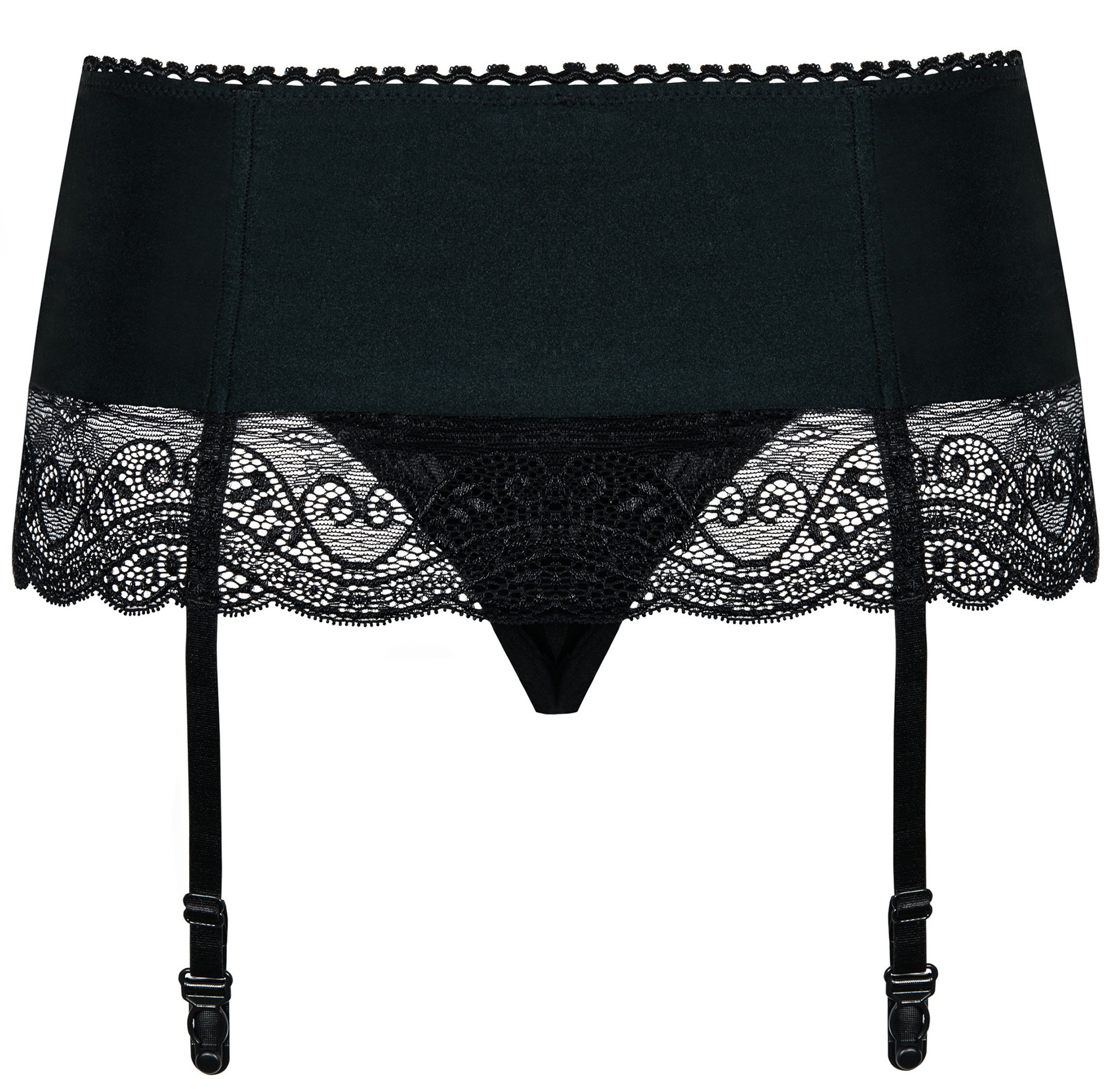 Фото Obsessive, Польша Кружевной пояс для чулок с трусиками Miamor L/XL