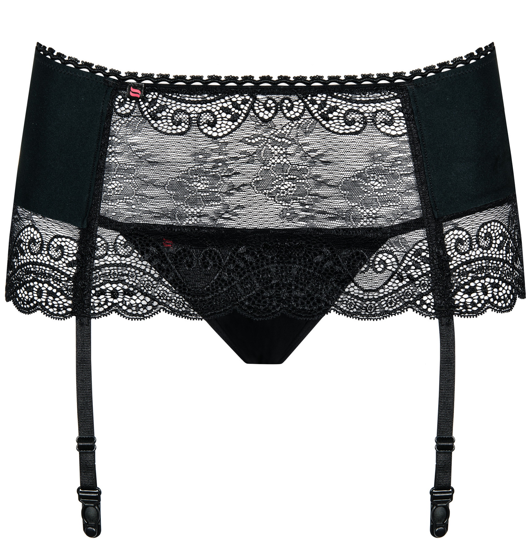 Фото Obsessive, Польша Кружевной пояс для чулок с трусиками Miamor L/XL