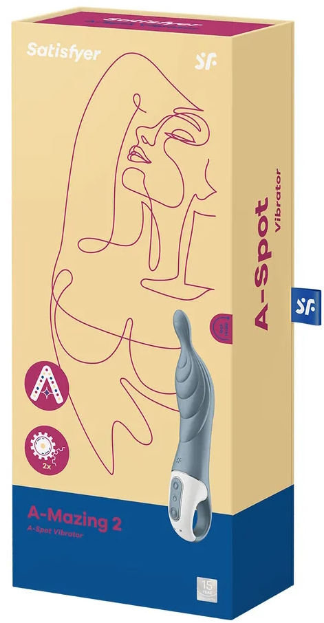 Satisfyer, Германия Универсальный вибратор с точечным стимулятором Satisfyer A-Mazing 2 серый — купить в Минске Изображение Satisfyer, Германия Универсальный вибратор с точечным стимулятором Satisfyer A-Mazing 2 серый