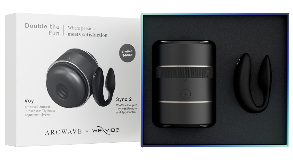 Фото We-Vibe, Канада Набор стимуляторов для пар Double the Fun мастурбатор ArcWave Voy + смарт-вибратор We-Vibe Sync 2