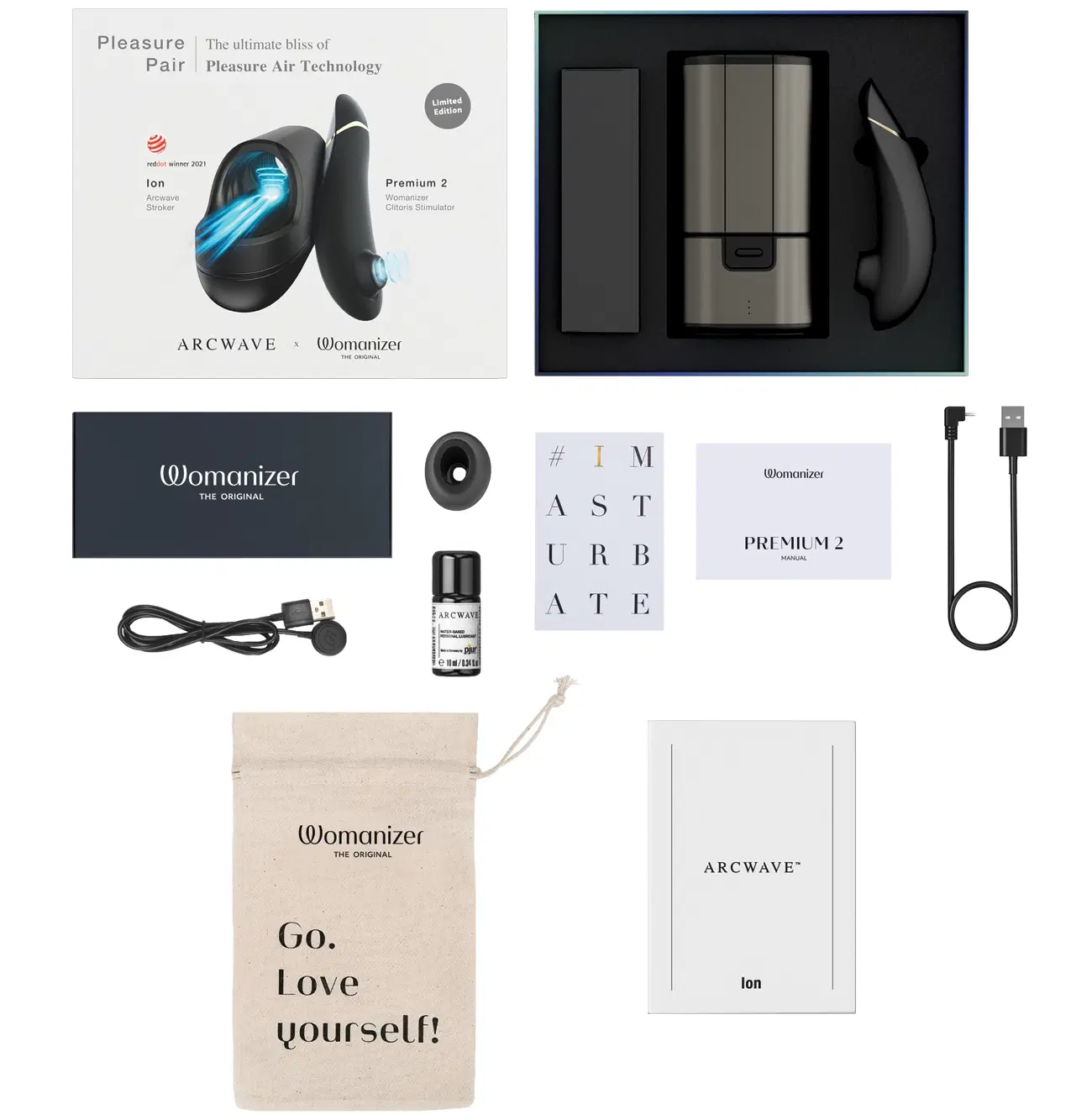 Фото Womanizer, Германия Набор стимуляторов для пар Pleasure Pair ArcWave Ion + Womanizer Premium 2