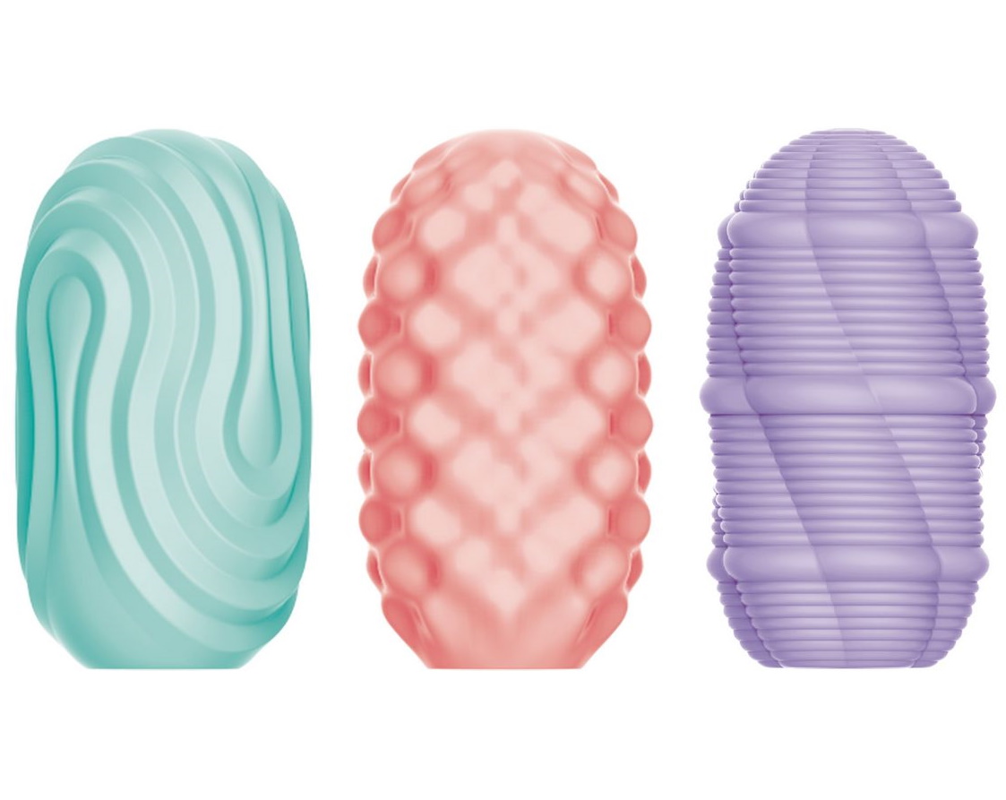Фото Pretty Love, Китай Двустороннее яйцо-мастурбатор Pretty Love Smooth Stripes Cupid-X