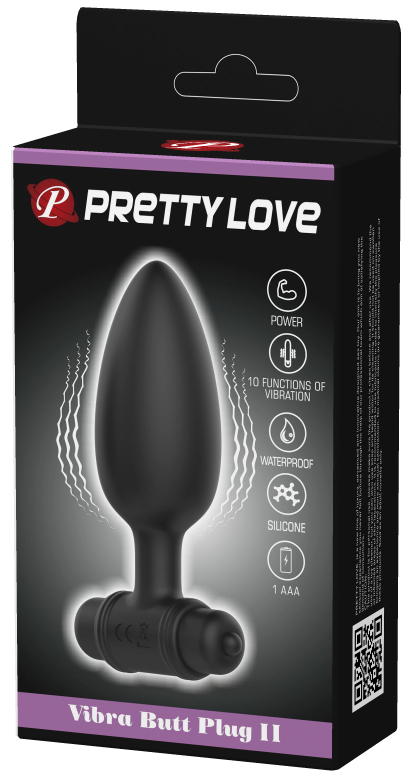 Фото Pretty Love Анальная втулка с вибрацией Pretty Love Vibra Butt Plug II черная