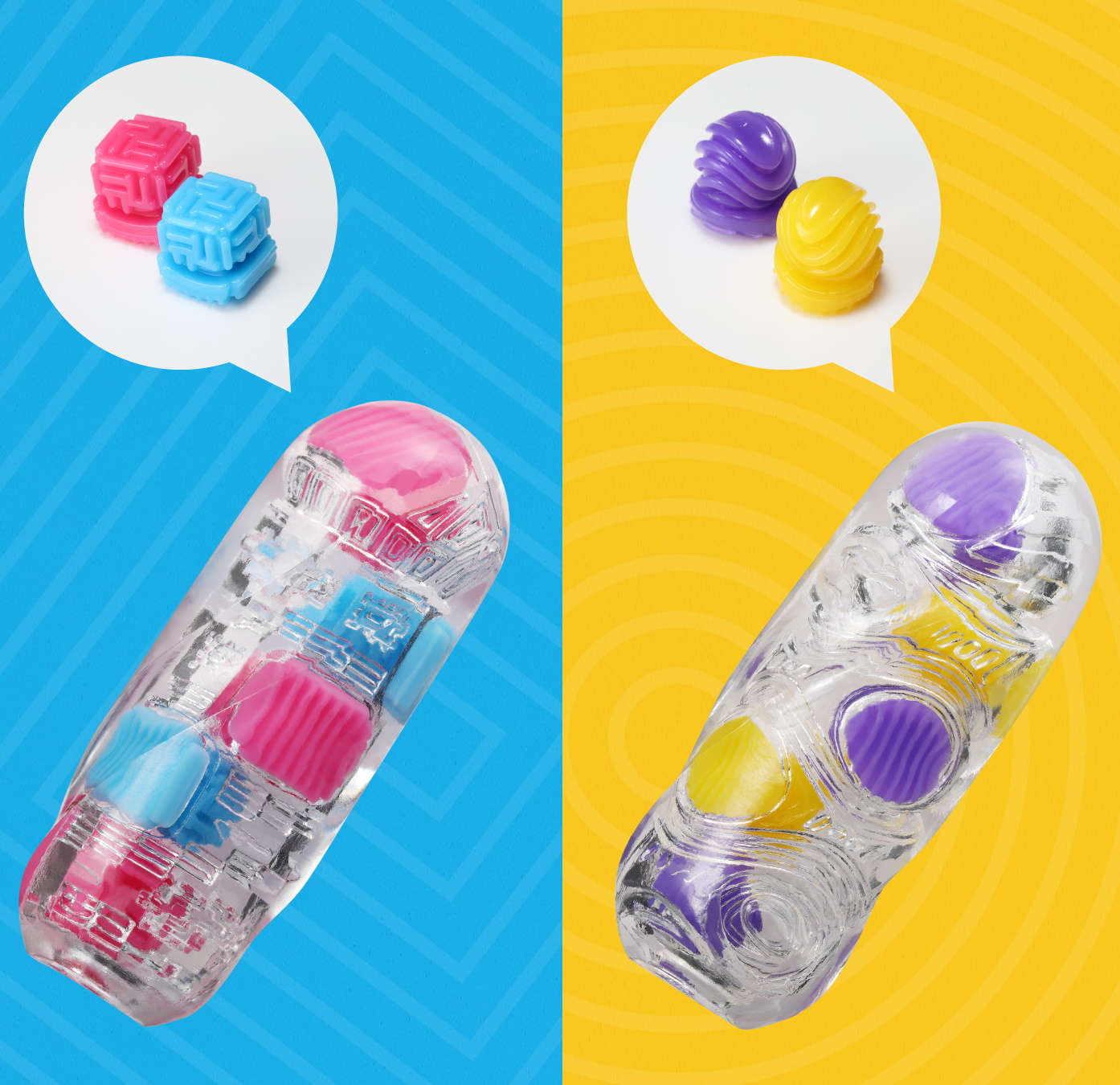 Фото Tenga, Япония Tenga Bobble Crazy Cubes - Мастурбатор нереалистичный, 14 см (прозрачный)