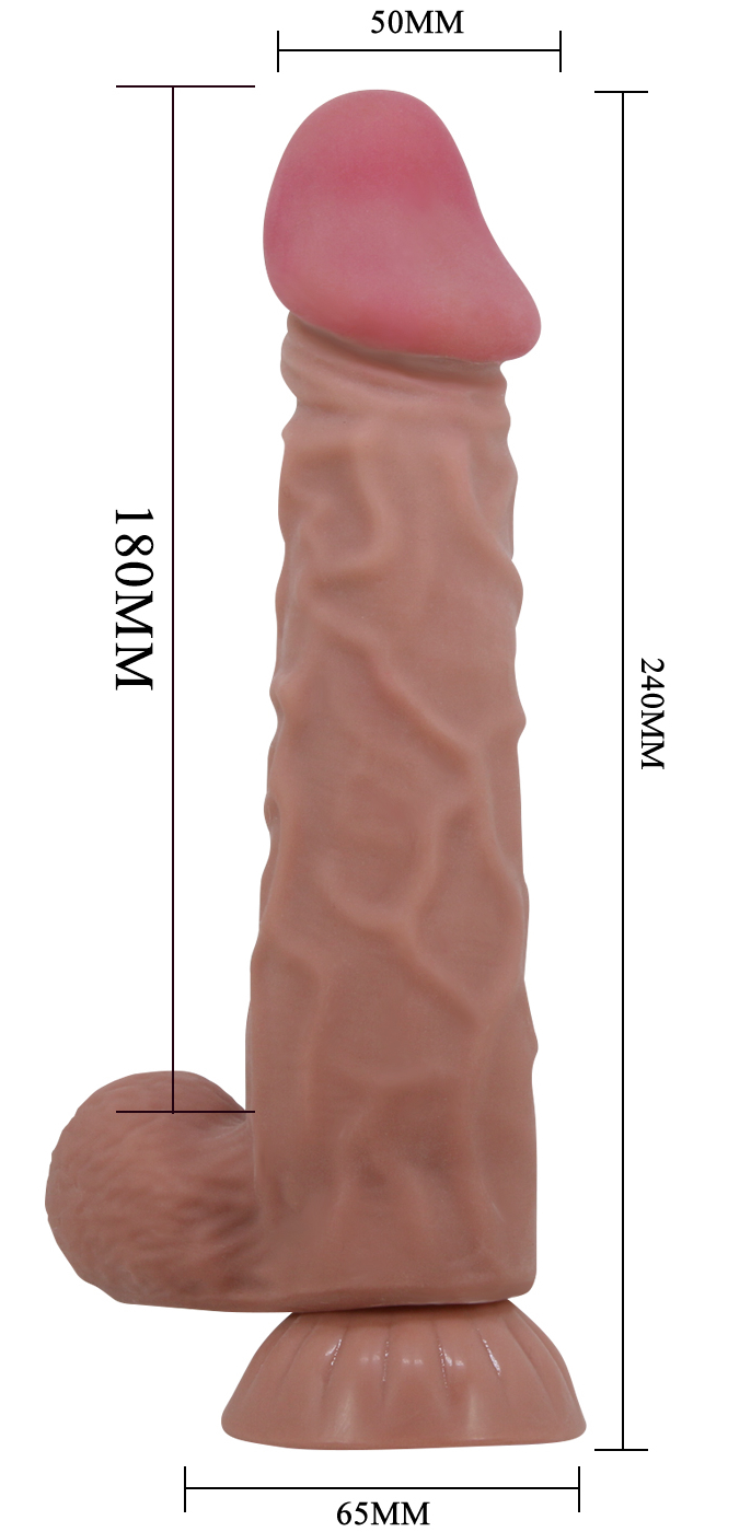 Изображение  Реалистичный фаллоимитатор с эффектом двойной кожи мулат Pretty Love Sliding Skin Mendel 24 см