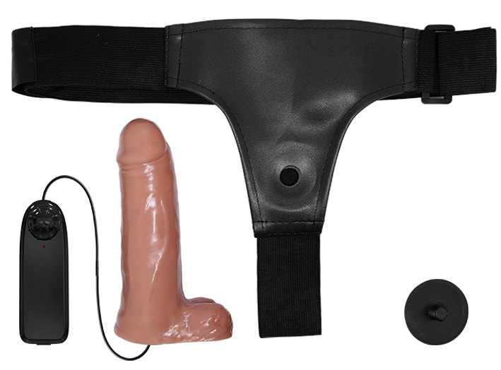 Фото Baile Health Care Product Вибрострапон-мулат с реалистичной насадкой Realdeal Penis Strap On 16 см