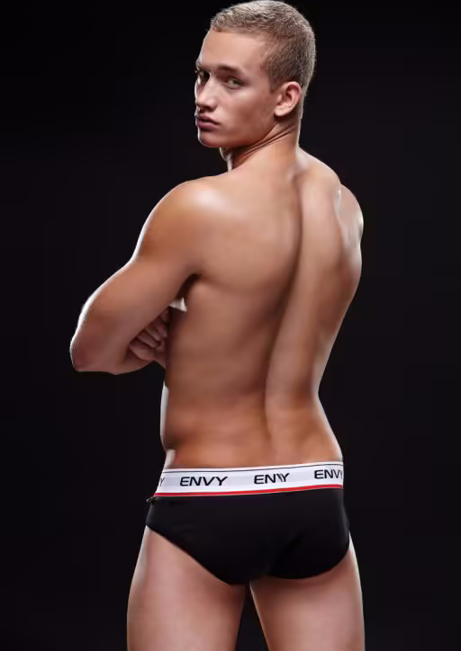Фото  Мужские трусы-брифы на широкой резинке Envy черные S/M