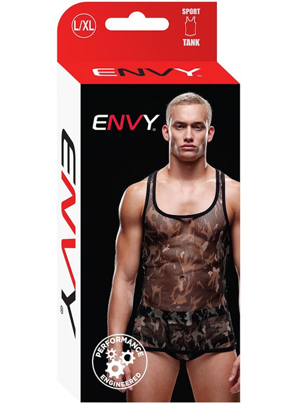 Фото  Мужская майка-борцовка в мелкую сетку Envy милитари L/XL