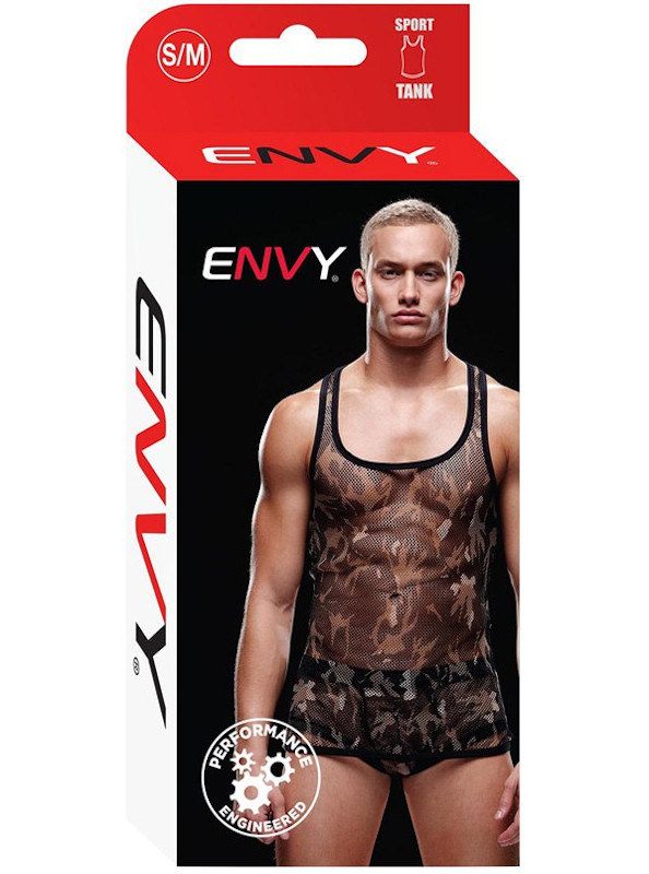 Фото  Мужская майка-борцовка в мелкую сетку Envy милитари S/M