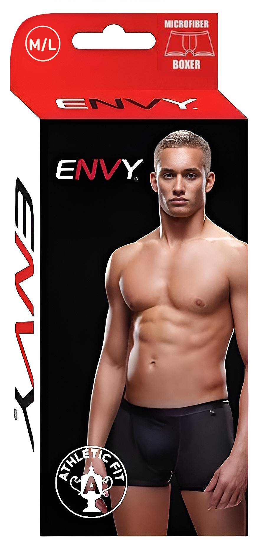 Фото  Мужские трусы-боксеры с мокрым эффектом в сеточку Envy черные M/L