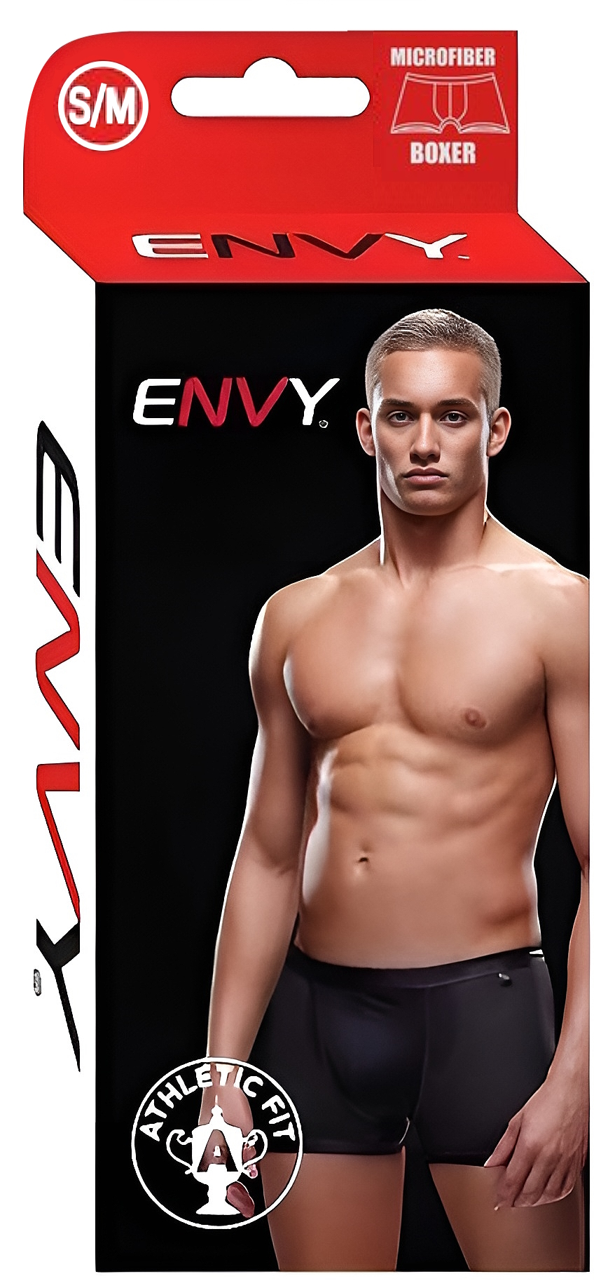 Изображение  Мужские трусы-боксеры с мокрым эффектом в сеточку Envy черные S/M