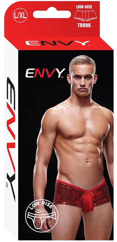 Изображение  Блестящие мужские трусы-хипсы Envy красные L/XL