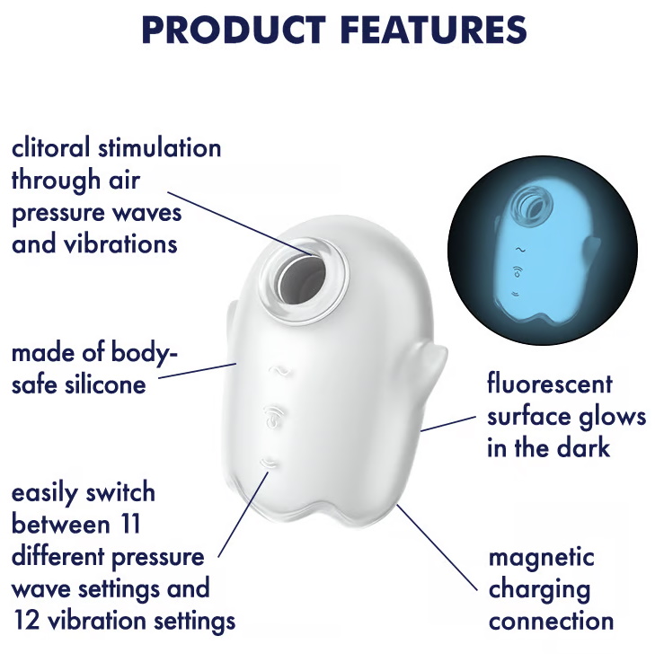 Изображение Satisfyer, Германия Вакуумно-волновой стимулятор с вибрацией Satisfyer Glowing Ghost
