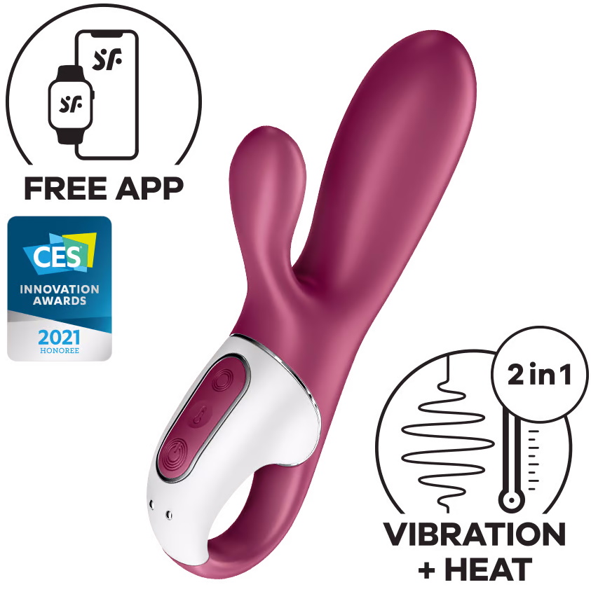 Фото Satisfyer, Германия Смарт-вибратор для точки G с клиторальным стимулятором и функцией подогрева Satisfyer Hot Bunny