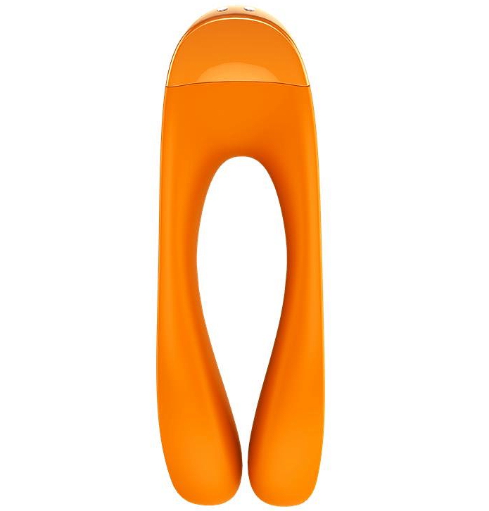 Фото Satisfyer, Германия Универсальный перезаряжаемый вибростимулятор Satisfyer Candy Cane оранжевый