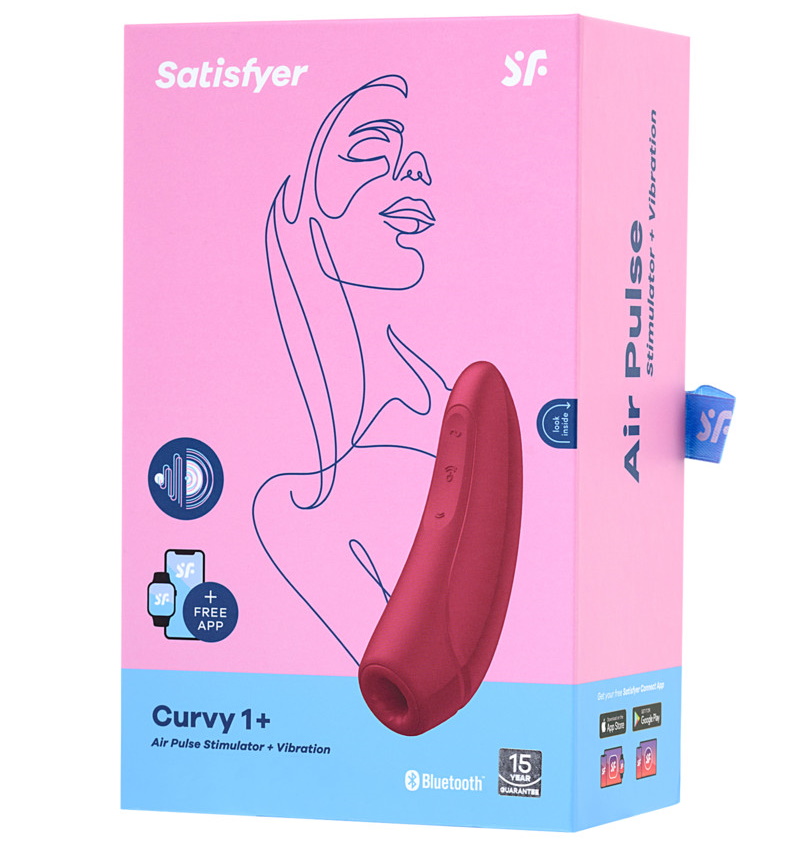 Изображение Satisfyer, Германия Вакуумный смарт-стимулятор клитора с вибрацией Satisfyer Curvy 1+ Rose Red