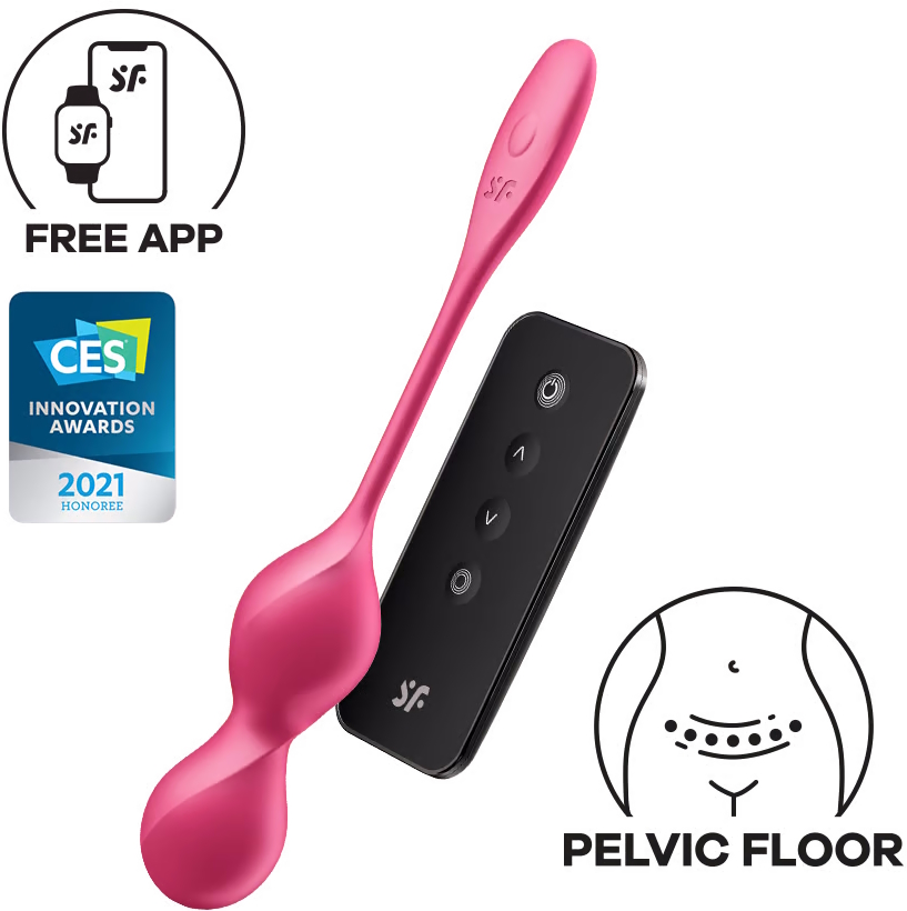 Фото Satisfyer, Германия Вагинальные смарт-шарики с вибрацией Satisfyer Love Birds 2 красные