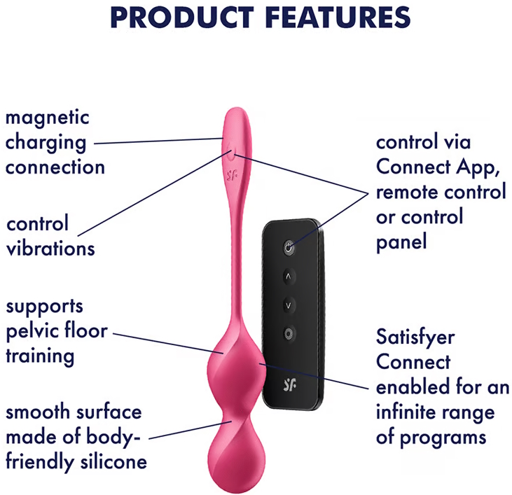 Фото Satisfyer, Германия Вагинальные смарт-шарики с вибрацией Satisfyer Love Birds 2 красные