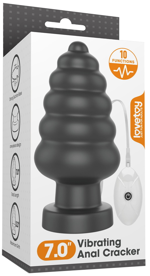 Изображение Lovetoy, Китай Большая анальная пробка с вибрацией King Sized Vibrating Anal Cracker 18 см