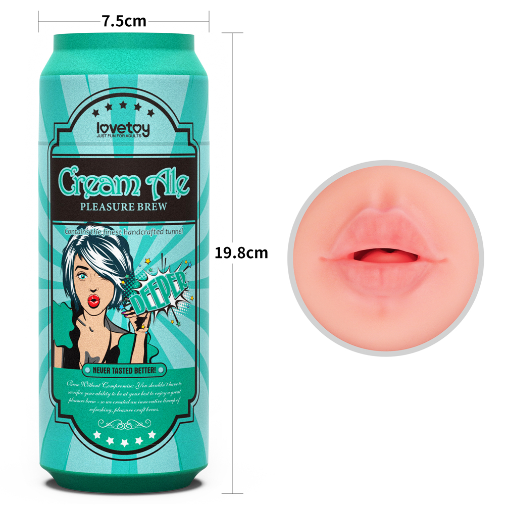 Изображение Lovetoy, Китай Мастурбатор-ротик в форме пивной банки Pleasure Brew Cream Ale
