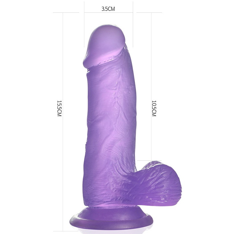 Изображение Lovetoy, Китай Фиолетовый фаллос Jelly Studs Crystal Dildo Small 16 см