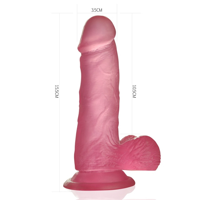Фото Lovetoy, Китай Розовый фаллос Jelly Studs Crystal Dildo Small 16 см