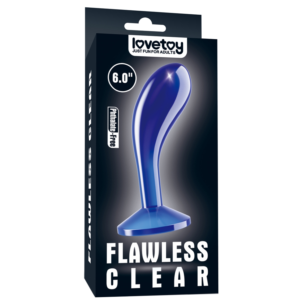 Изображение Lovetoy, Китай Стимулятор простаты Lovetoy Flawless Clear Prostate Plug синего цвета 15 см