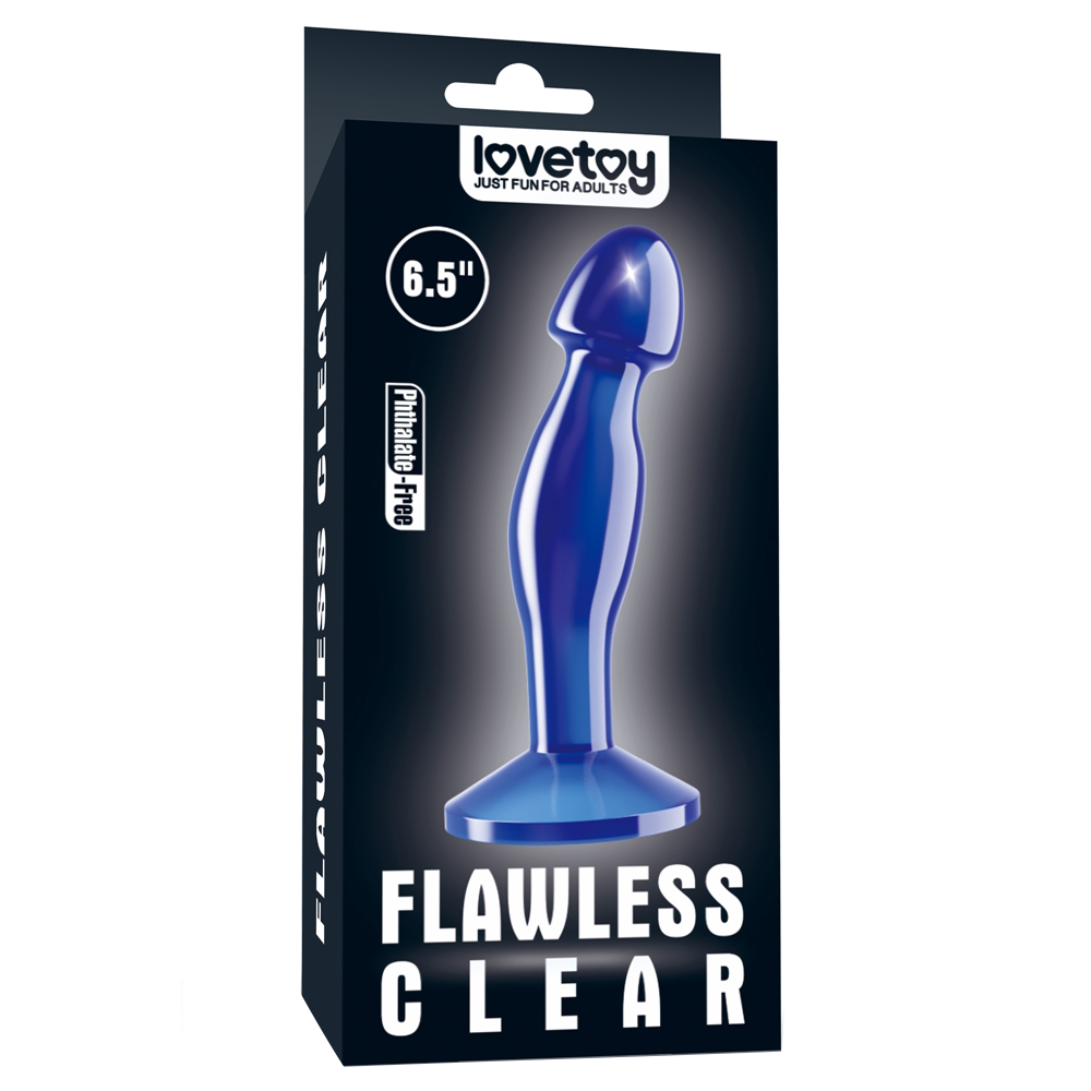 Фото Lovetoy, Китай Анальная втулка Lovetoy Flawless Clear Prostate Plug синего цвета 17 см