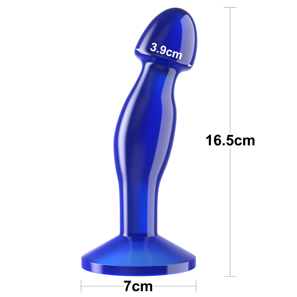 Фото Lovetoy, Китай Анальная втулка Lovetoy Flawless Clear Prostate Plug синего цвета 17 см