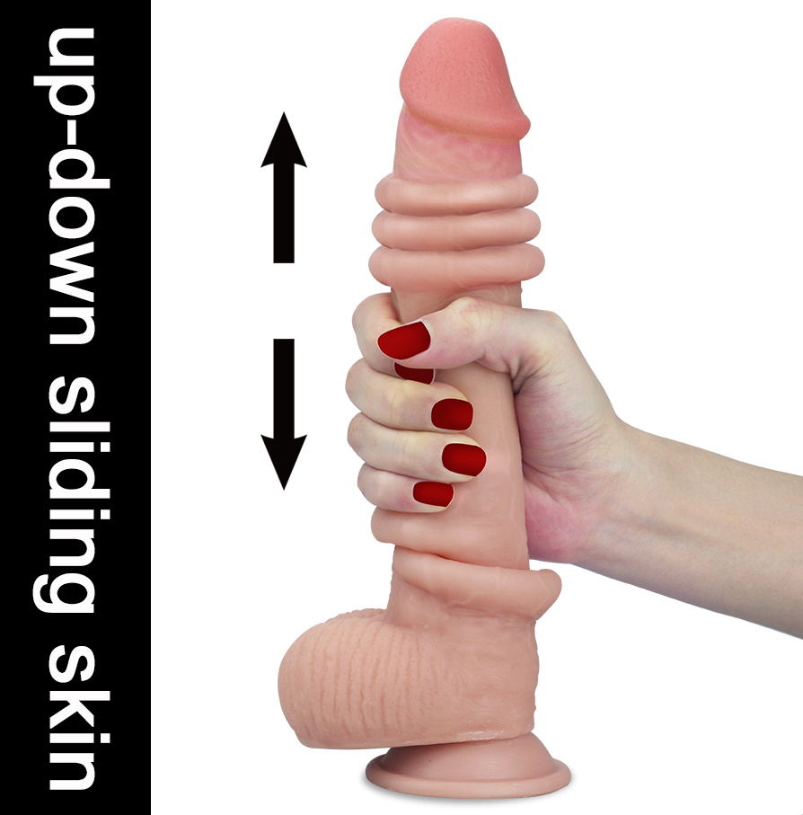 Изображение Lovetoy, Китай Гнущийся фаллоимитатор с эффектом двойной кожи Lovetoy Sliding-Skin Dual Layer Dong 23 см